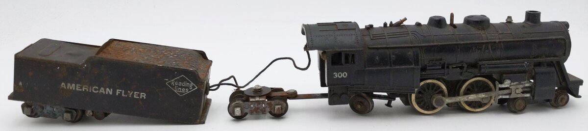 American Flyer 300 Vintage S Reading 4-4-2 Atlantic Steam Locomotive & Tender