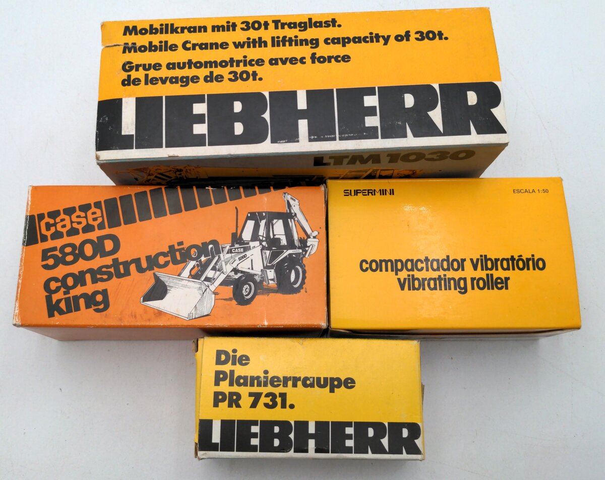 Conrad & Other Die-Cast Assorted Construction Equipment [4] VG/Box