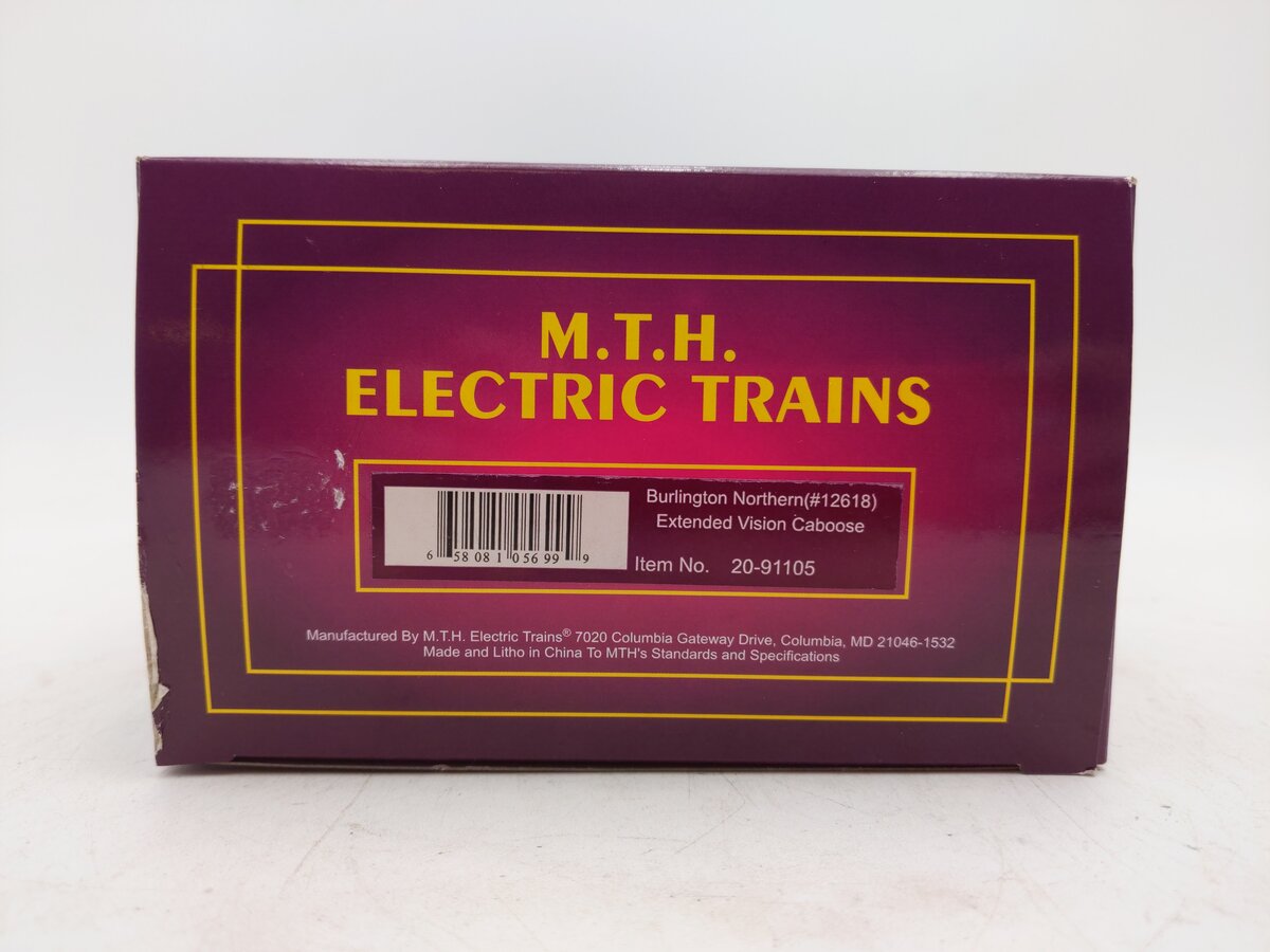 MTH 20-91105 O Gauge Burlington Northern Extended Vision Caboose #12618 LN/Box