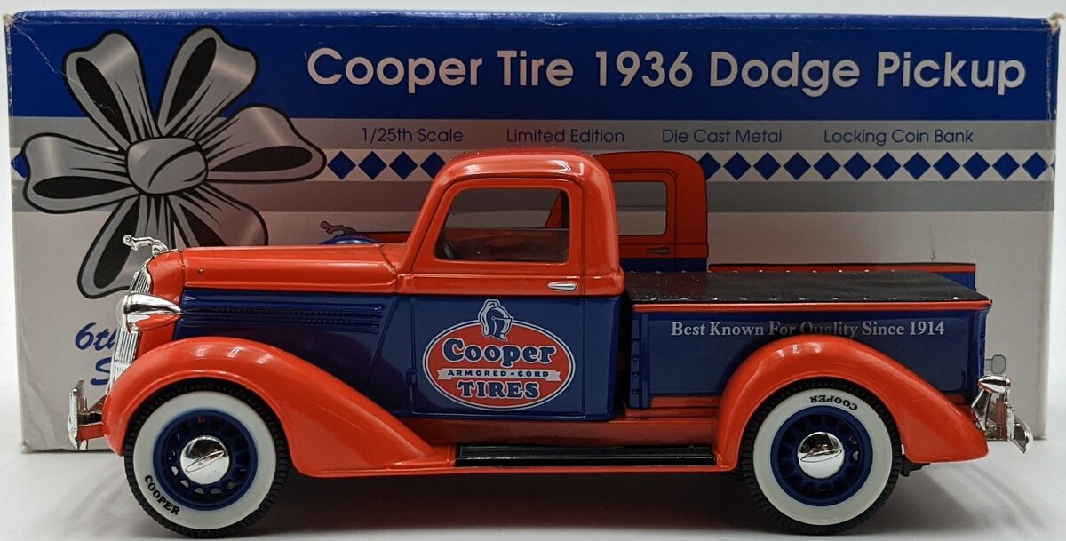 Liberty Classic 72011 1:25 1936 Dodge Pickup - Cooper Tire Coin Bank NIB