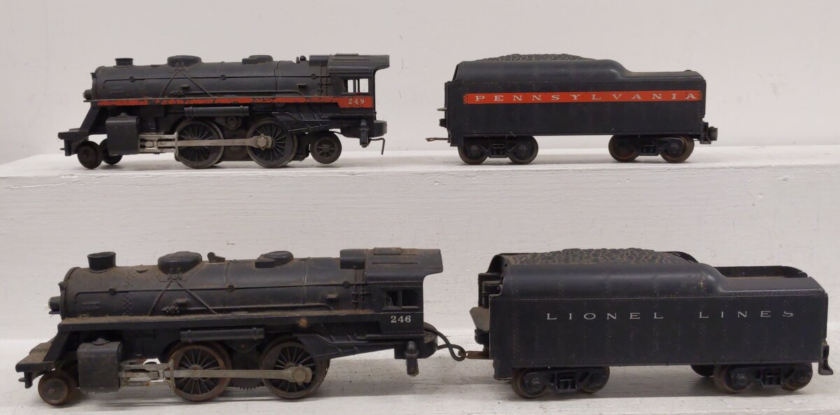 Lionel  Vintage O Postwar Steam Locomotives & Tender [4] #249 #246 EX