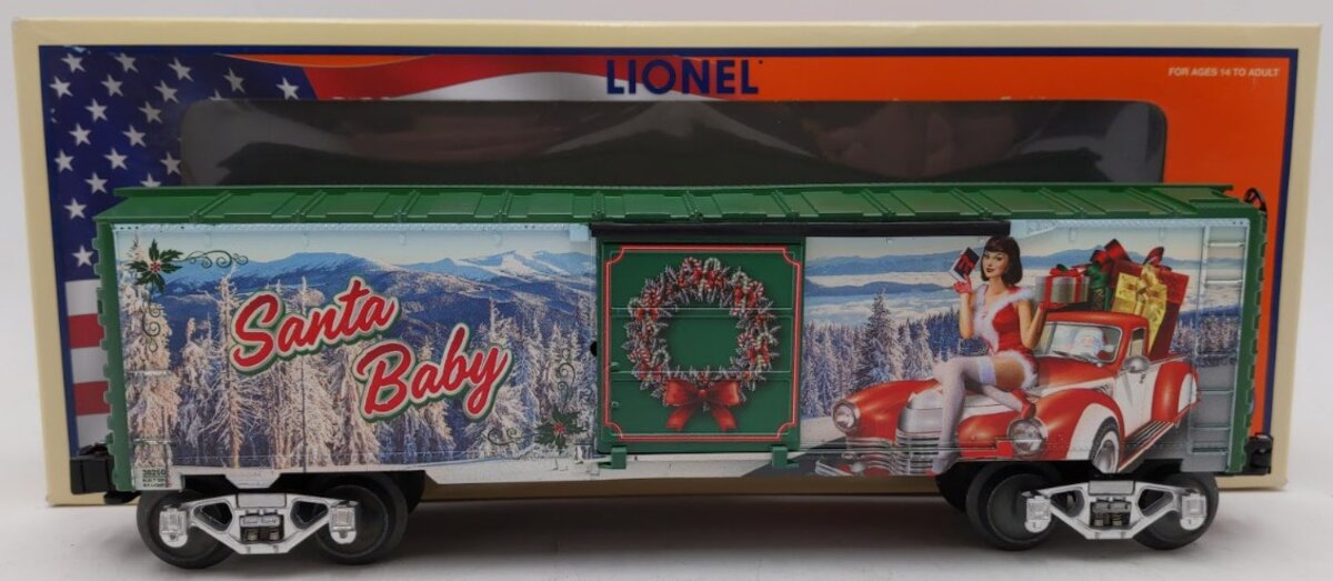 Lionel 2438360 O Gauge TrainWorld 2024 Pin Up "Santa Baby" Box Car EX/Box