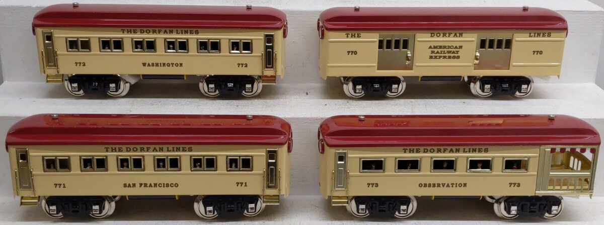 MTH 10-5104 Standard Gauge Dorfan Lines Passenger Car Set EX/Box