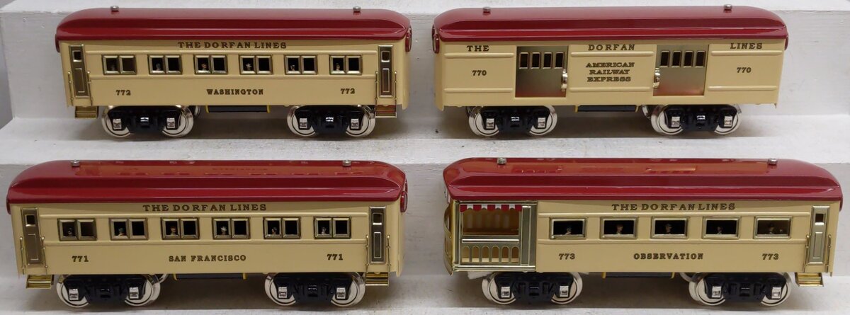MTH 10-5104 Standard Gauge Dorfan Lines Passenger Car Set EX/Box