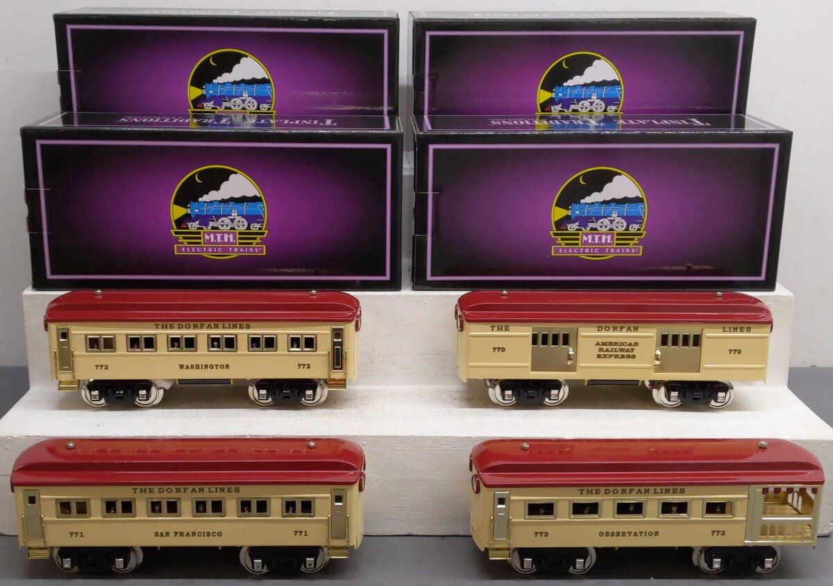 MTH 10-5104 Standard Gauge Dorfan Lines Passenger Car Set EX/Box