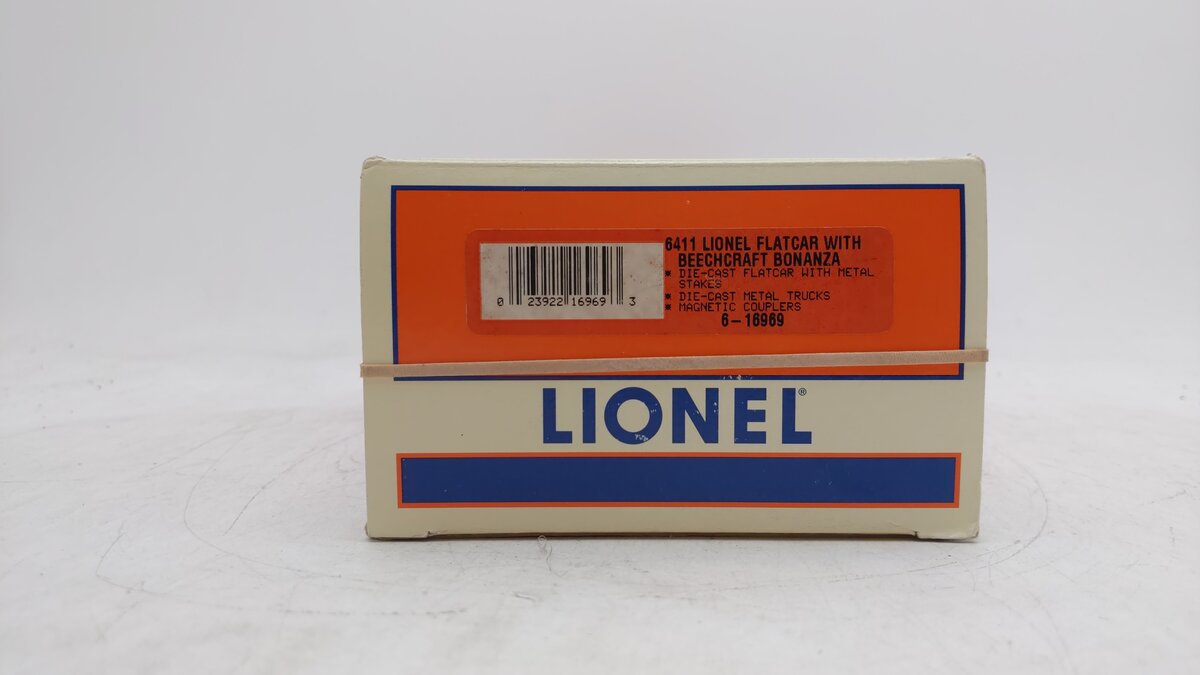 Lionel 6-16969 O Gauge Lionel Flatcar w/Beechcraft Bonanza Airplane #6411 EX/Box