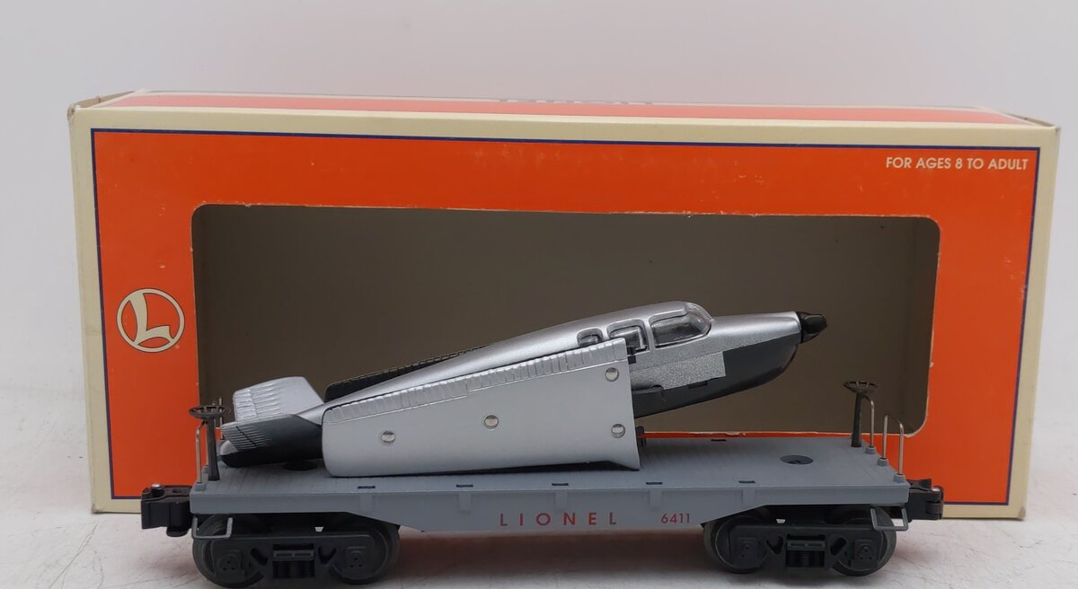 Lionel 6-16969 O Gauge Lionel Flatcar w/Beechcraft Bonanza Airplane #6411 EX/Box