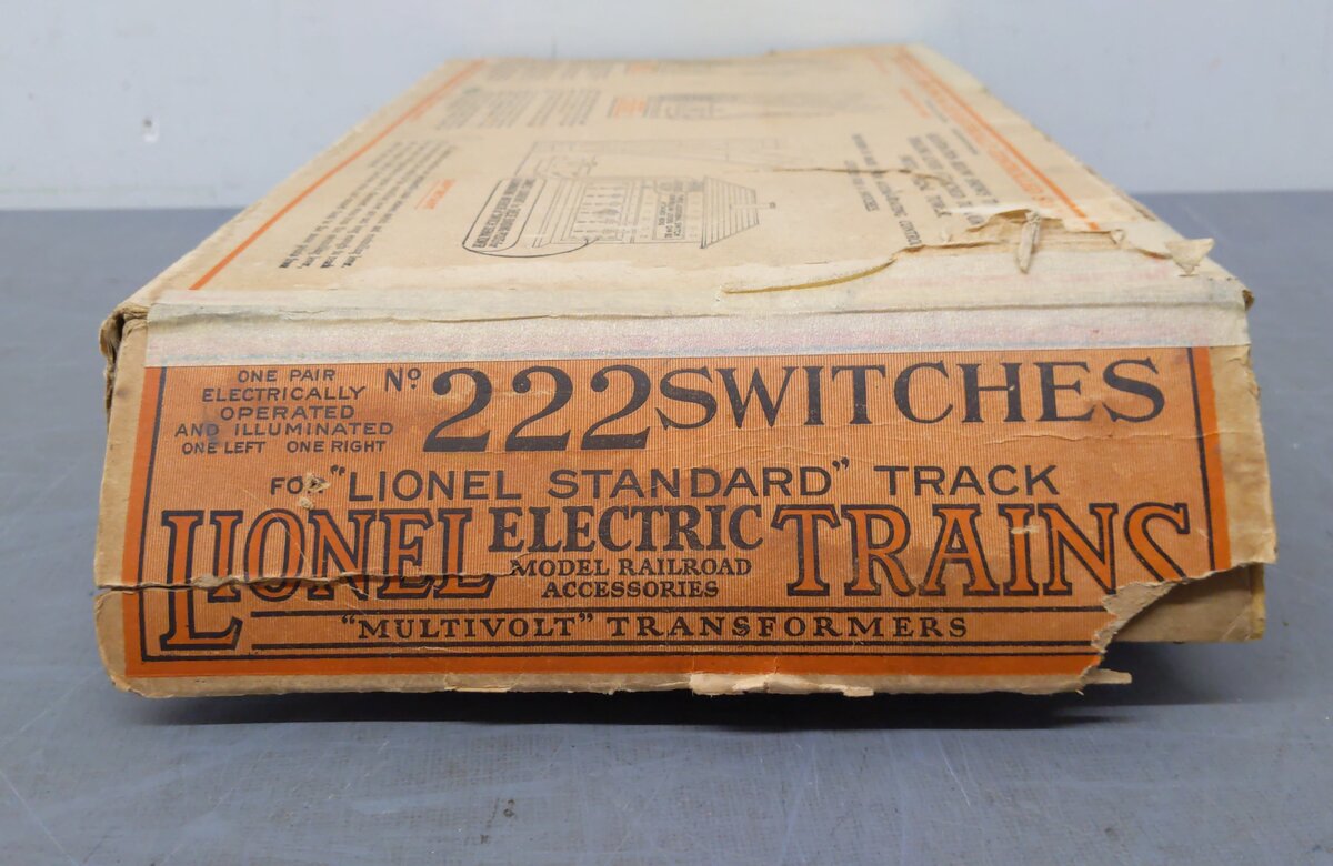 Lionel 222 Vintage Standard Gauge Electric Control Switches (Pair)/Box
