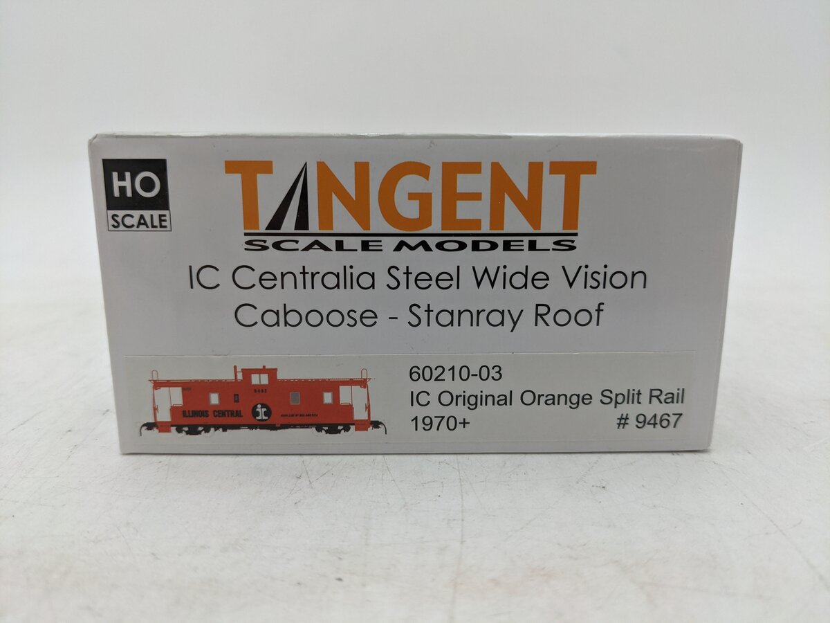 Tangent 60210-03 HO Illinois Central Split Rail Original Orange Caboose #9467 LN/Box