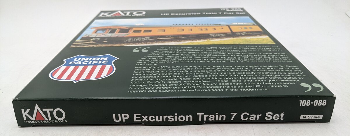 Kato 106-086 N Union Pacific Excursion Train Set (Set of 7) LN/Box