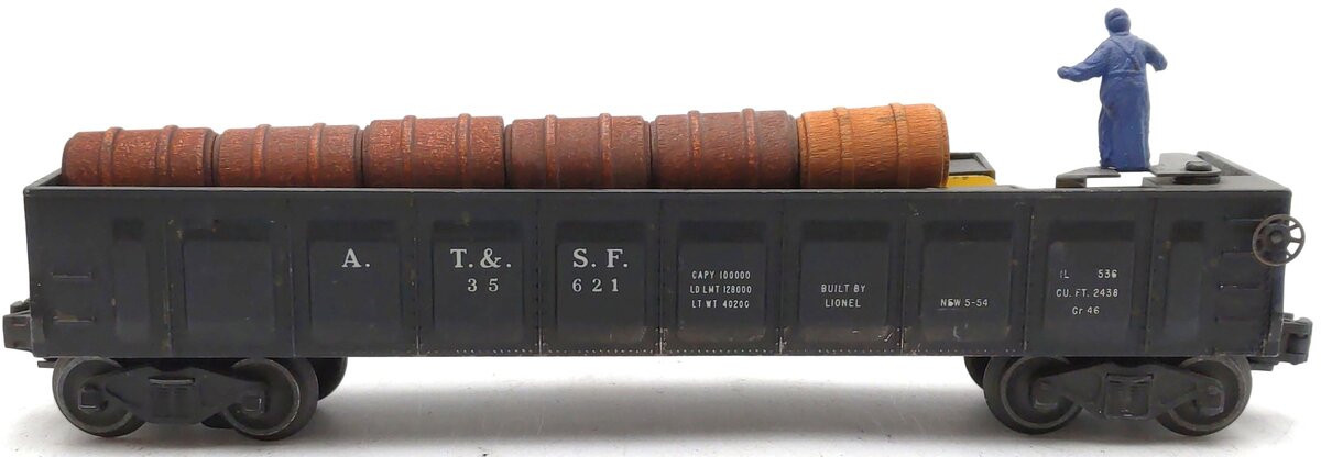 Lionel 6-26757 PWC 35621 O Gauge AT&SF Operating Barrel Car EX/Box