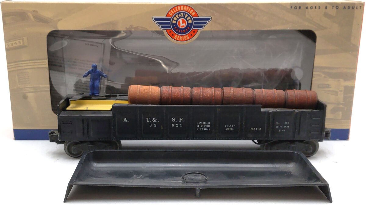 Lionel 6-26757 PWC 35621 O Gauge AT&SF Operating Barrel Car EX/Box