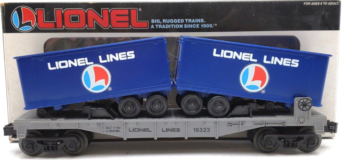 Lionel 6-16323 O Gauge Lionel Lines Flatcar w/ Trailers LN/Box