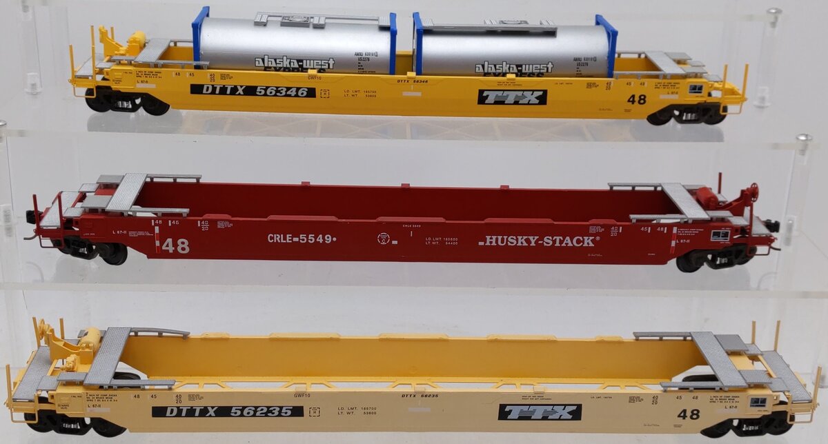 S Gauge Assorted Stack Cars: 56346, 5549, 56235 [3]