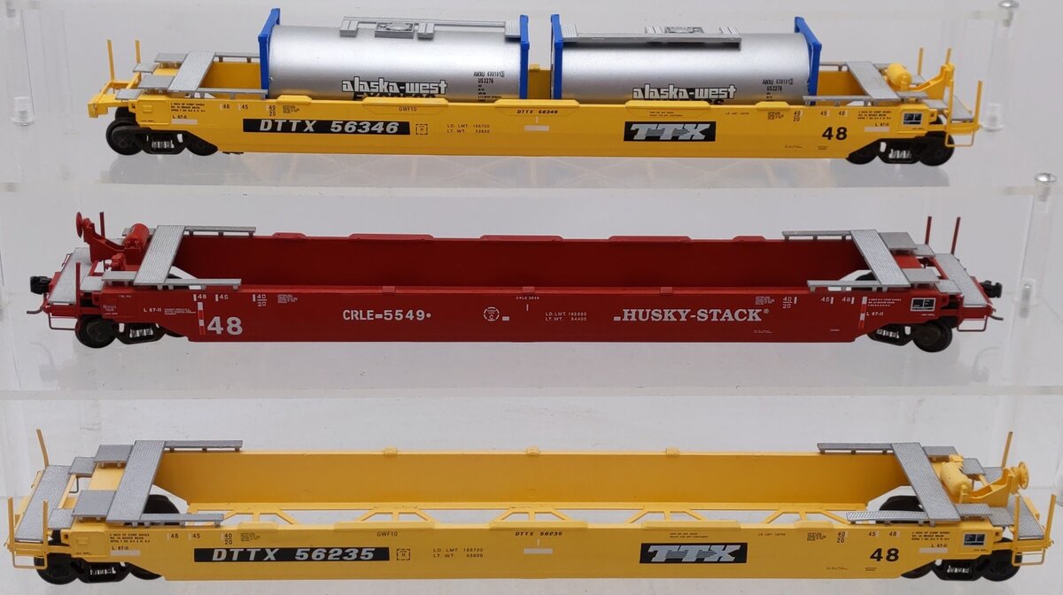S Gauge Assorted Stack Cars: 56346, 5549, 56235 [3]