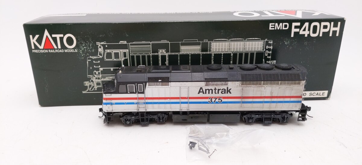 Kato 37-6551 HO Amtrak EMD F-40PH Diesel Locomotive #375/Box