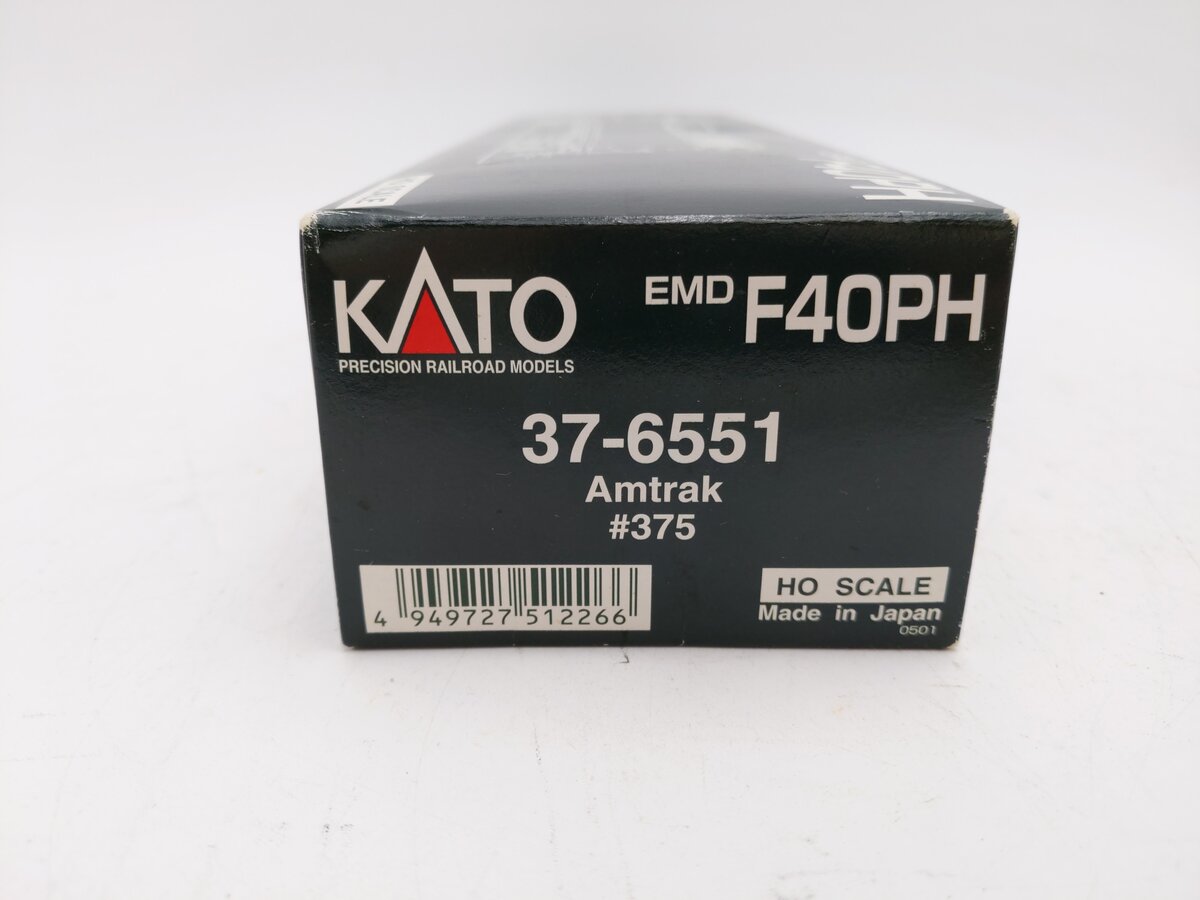 Kato 37-6551 HO Amtrak EMD F-40PH Diesel Locomotive #375/Box
