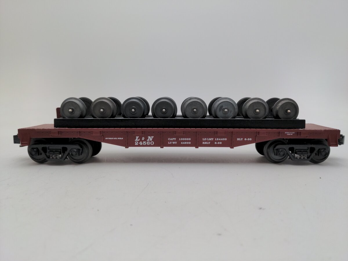 MTH 30-7688 O Gauge Louisville & Nashville Flat Car with Wheel Set #24560 LN/Box
