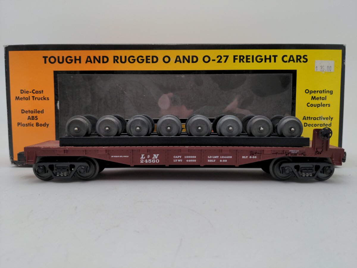 MTH 30-7688 O Gauge Louisville & Nashville Flat Car with Wheel Set #24560 LN/Box