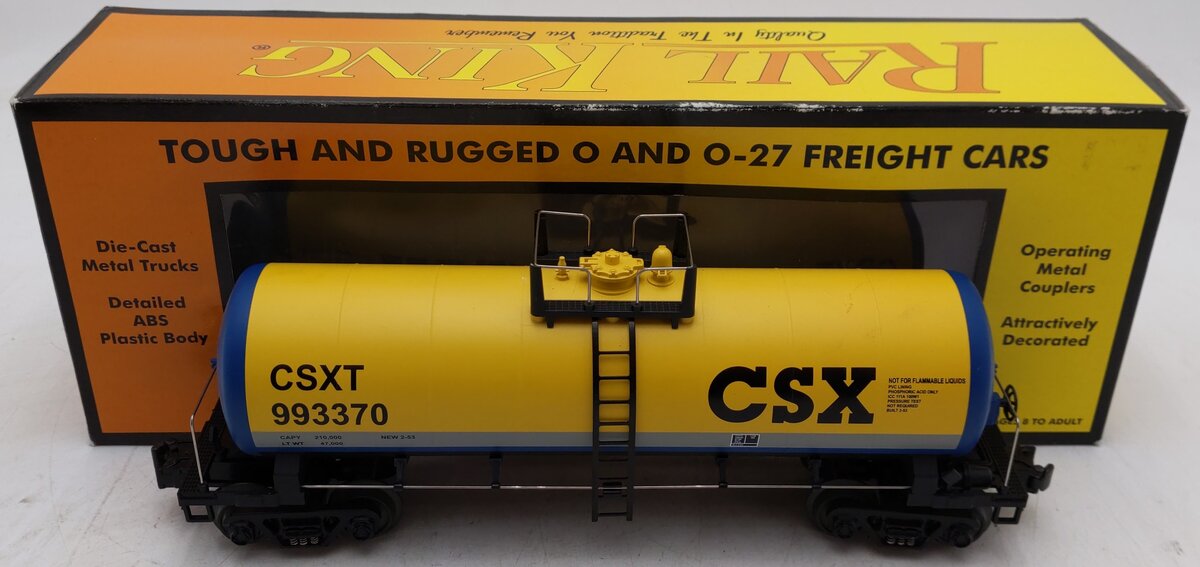 MTH 30-7338 O Gauge CSX Modern Tank Car #993370 EX/Box