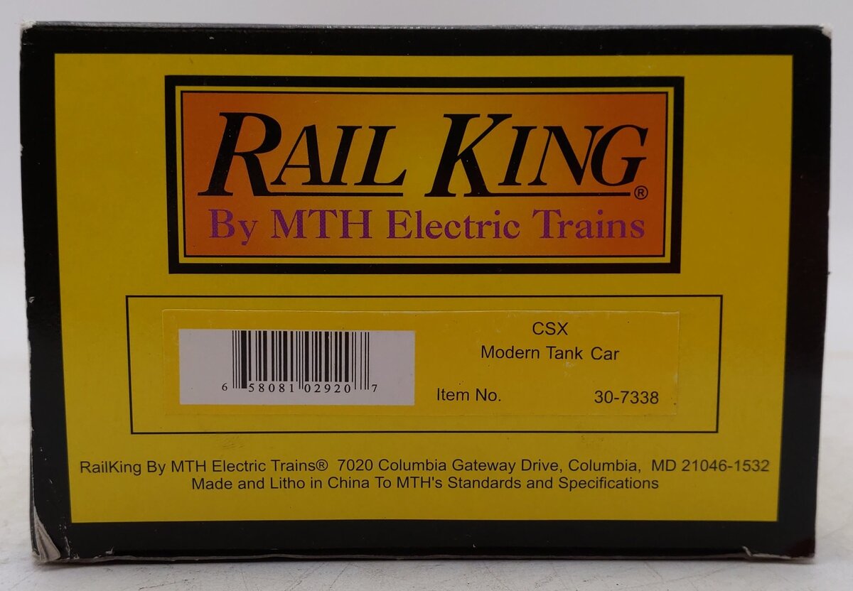 MTH 30-7338 O Gauge CSX Modern Tank Car #993370 EX/Box