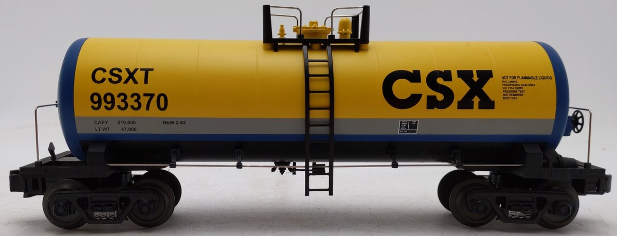 MTH 30-7338 O Gauge CSX Modern Tank Car #993370 EX/Box