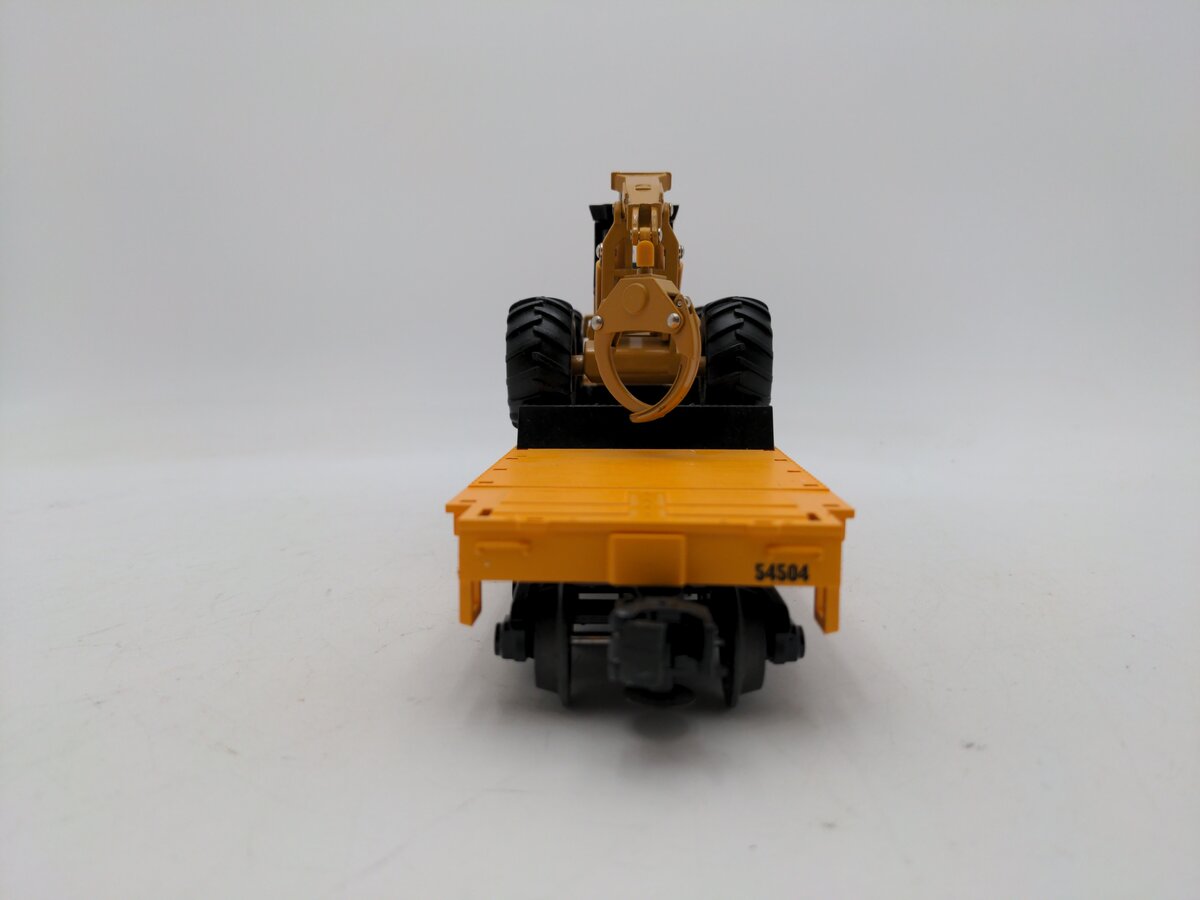 MTH 20-98357 O Caterpillar Flatcar with 545 Grapple Skidder #54504 EX/Box
