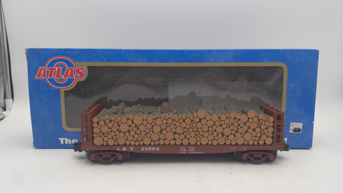 Atlas 6280-1 Louisville & Nashville GSC Pulpwood Flatcar #20500 - 3-Rail EX/Box