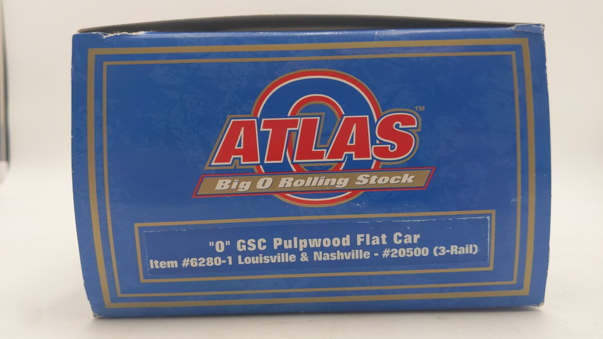 Atlas 6280-1 Louisville & Nashville GSC Pulpwood Flatcar #20500 - 3-Rail EX/Box