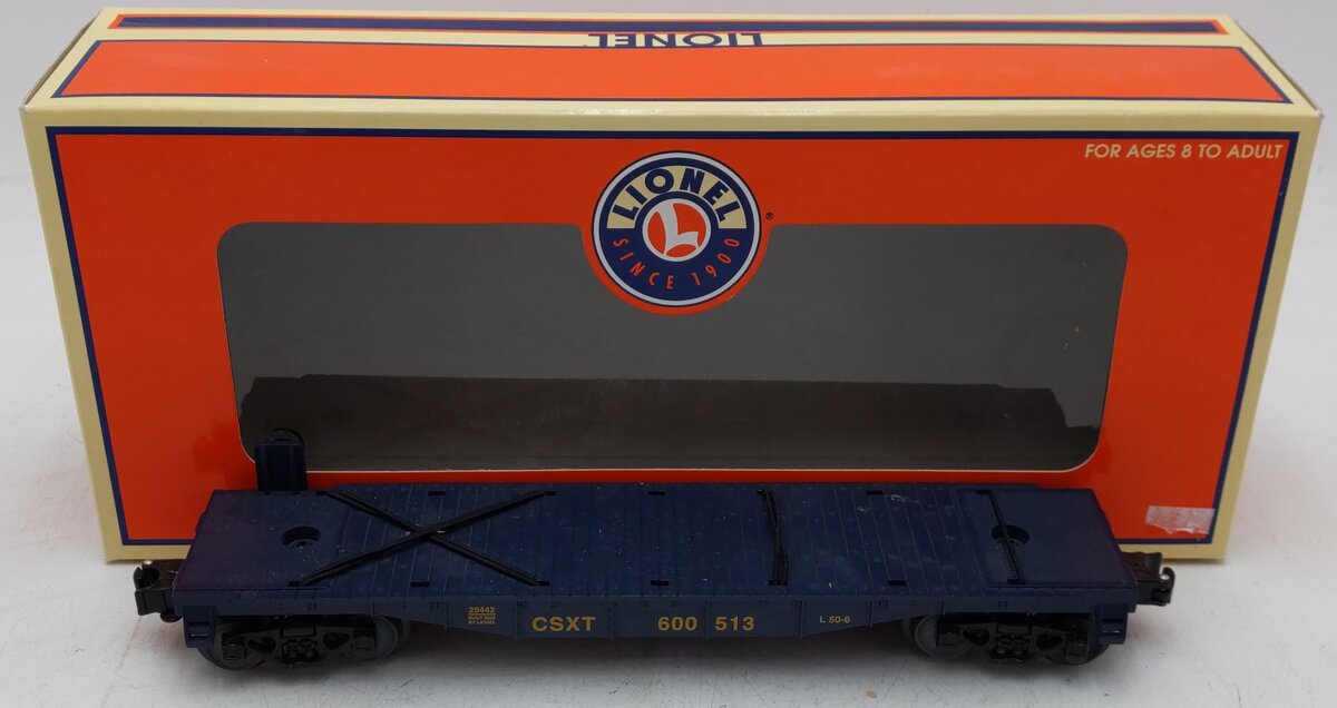 Lionel 6-29442 O Gauge CSX Transportation Flatcar #600513 EX/Box