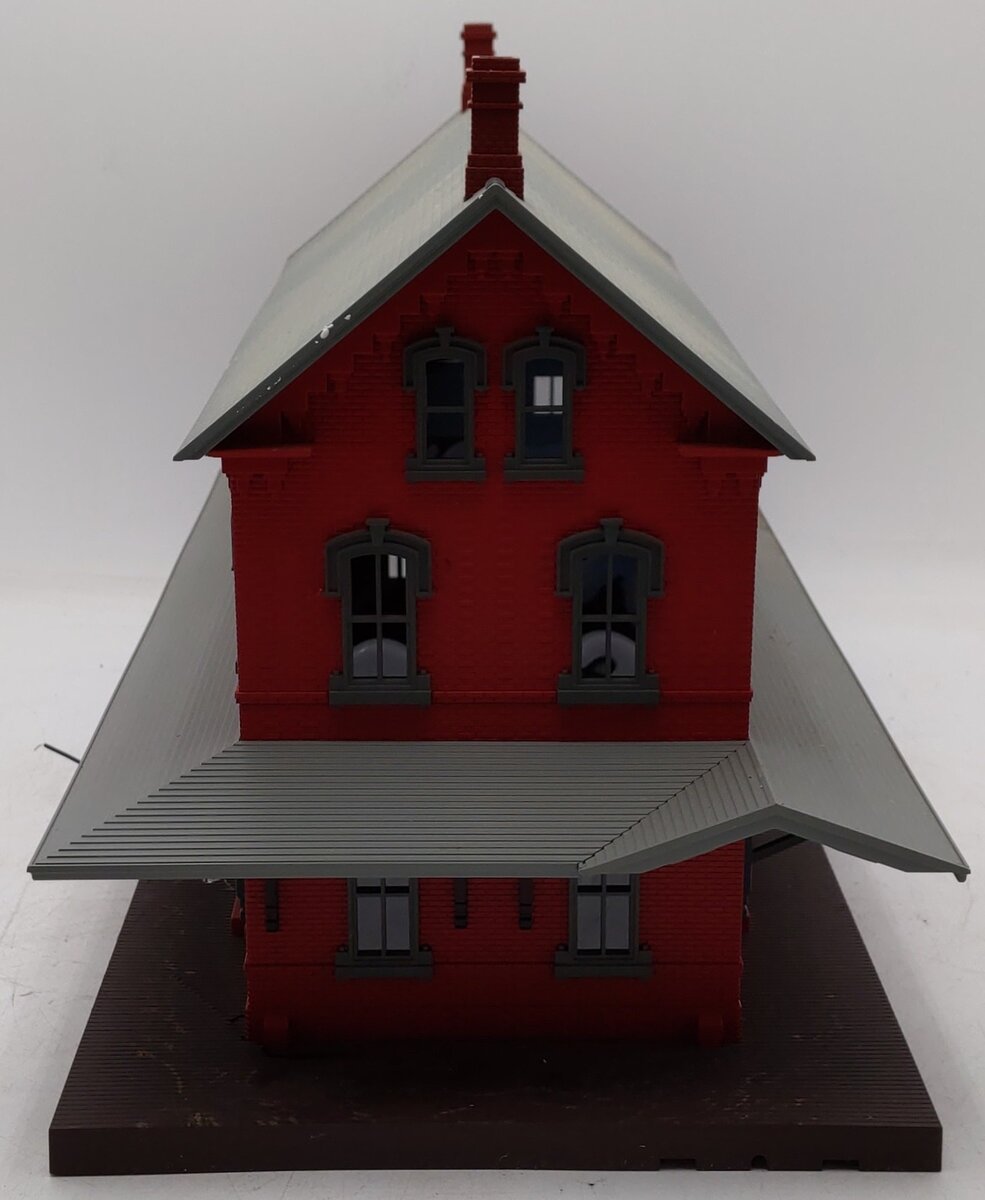 MTH 30-9014 O Gauge Red Stone Passenger Station with 2 Platforms/Box