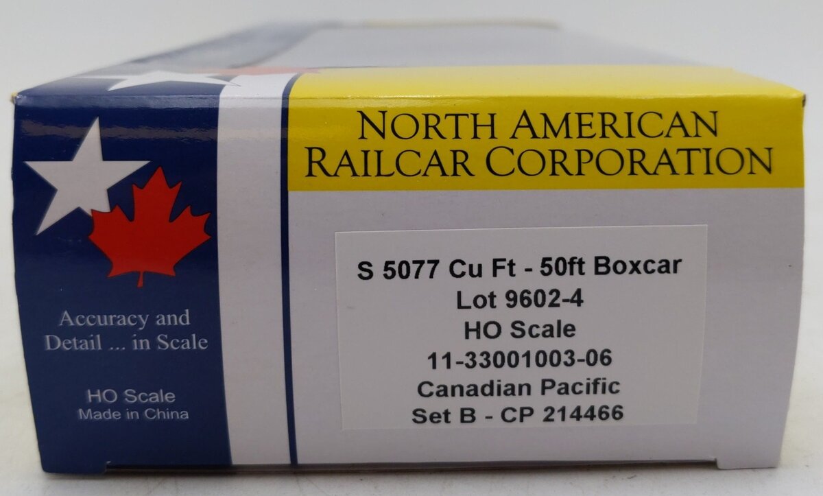North American Railcar Corp 11-33001003-06 HO Scale CP S 5077 Boxcar #214466/Box