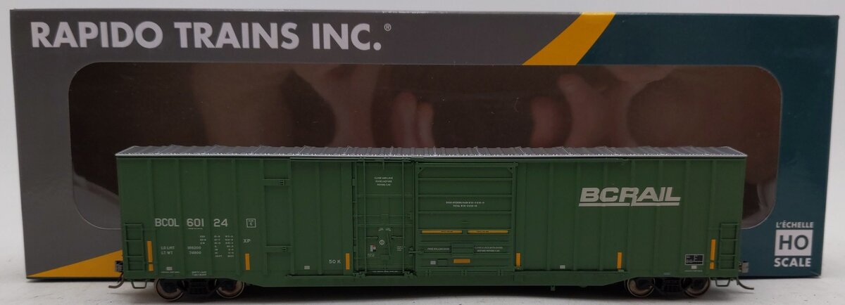Rapido Trains 191003A HO BC Rail Trenton Works 6637cuft Boxcar #60124 LN/Box