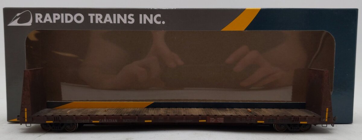 Rapido Trains 147003A HO CN National Steel Car Bulkhead Flatcar #620408 EX/Box