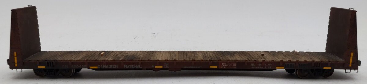 Rapido Trains 147003A HO CN National Steel Car Bulkhead Flatcar #620408 EX/Box