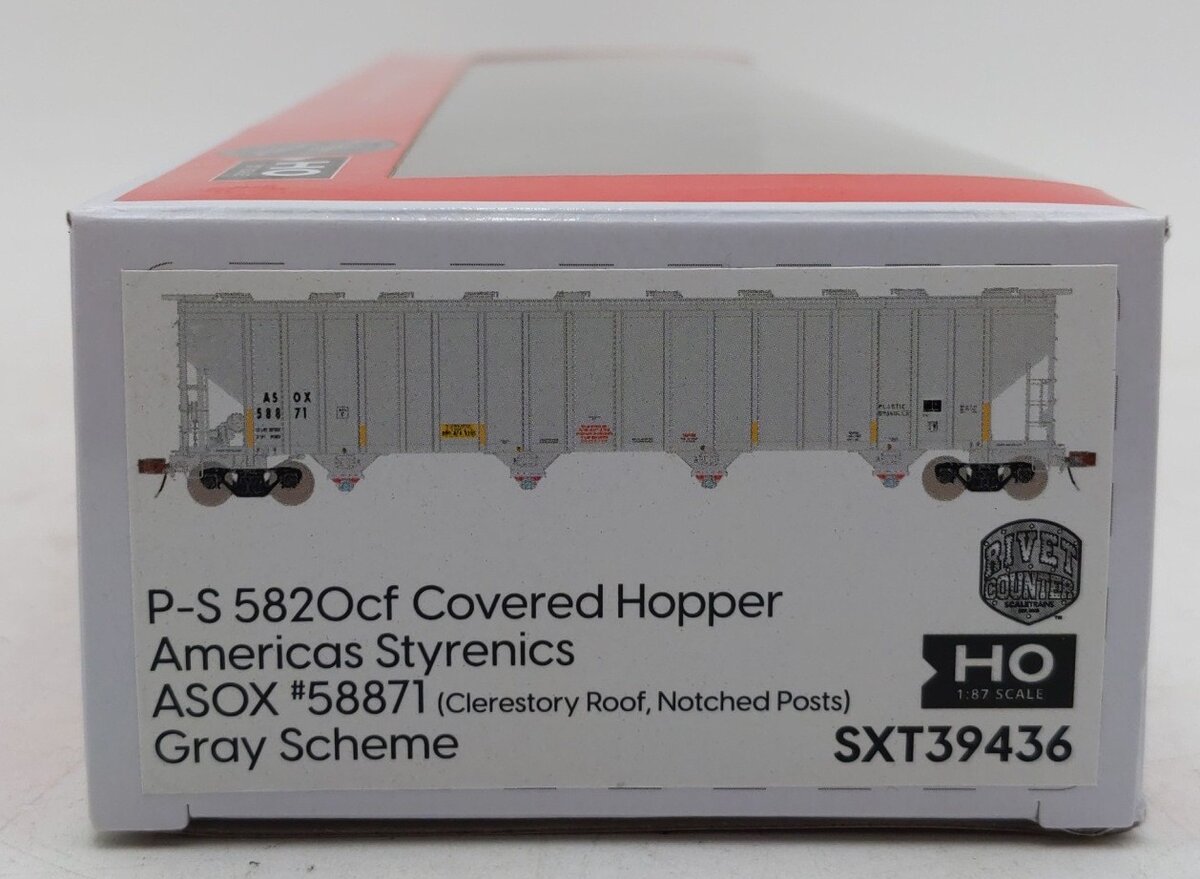 ScaleTrains SXT39436 HO American Styrenics P-S 582Ocf Covered Hopper #58871 LN/Box