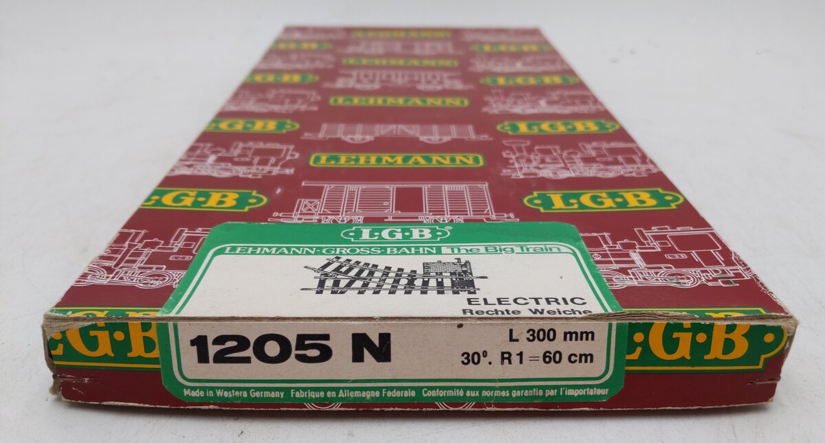 LGB 12050 G Brass 30° Right Hand R1 Remote Electric Switch Turnout EX/Box