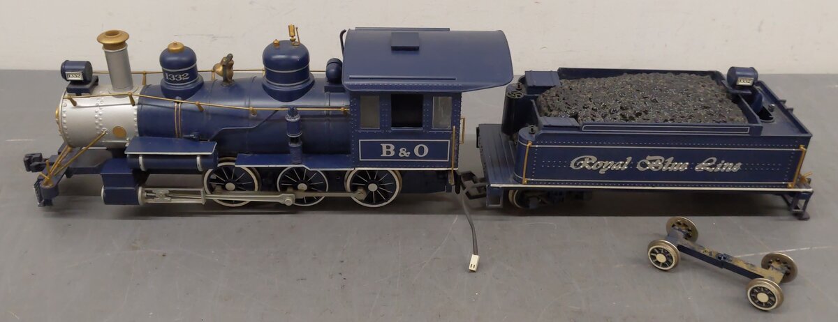 Bachmann 1332 G B&O Royal Blue Line 4-6-0 Steam Locomotive and Tender #1332 VG