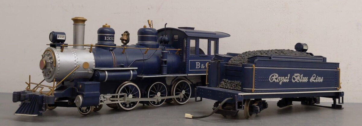 Bachmann 1332 G B&O Royal Blue Line 4-6-0 Steam Locomotive and Tender #1332 VG