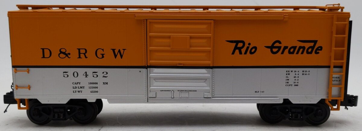 MTH 20-93317 O Gauge Denver & Rio Grande Western 40' Boxcar #50452 EX/Box