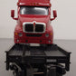 MTH 20-98531 O Gauge Caterpillar Flat Car w/ 2 CAT Rental Store Haulers #200630 EX