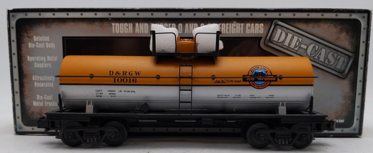 MTH 30-8102 O Gauge Denver & Rio Grande Die-Cast Tank Car #10016 EX/Box