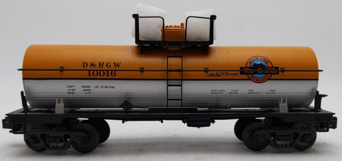 MTH 30-8102 O Gauge Denver & Rio Grande Die-Cast Tank Car #10016 EX/Box