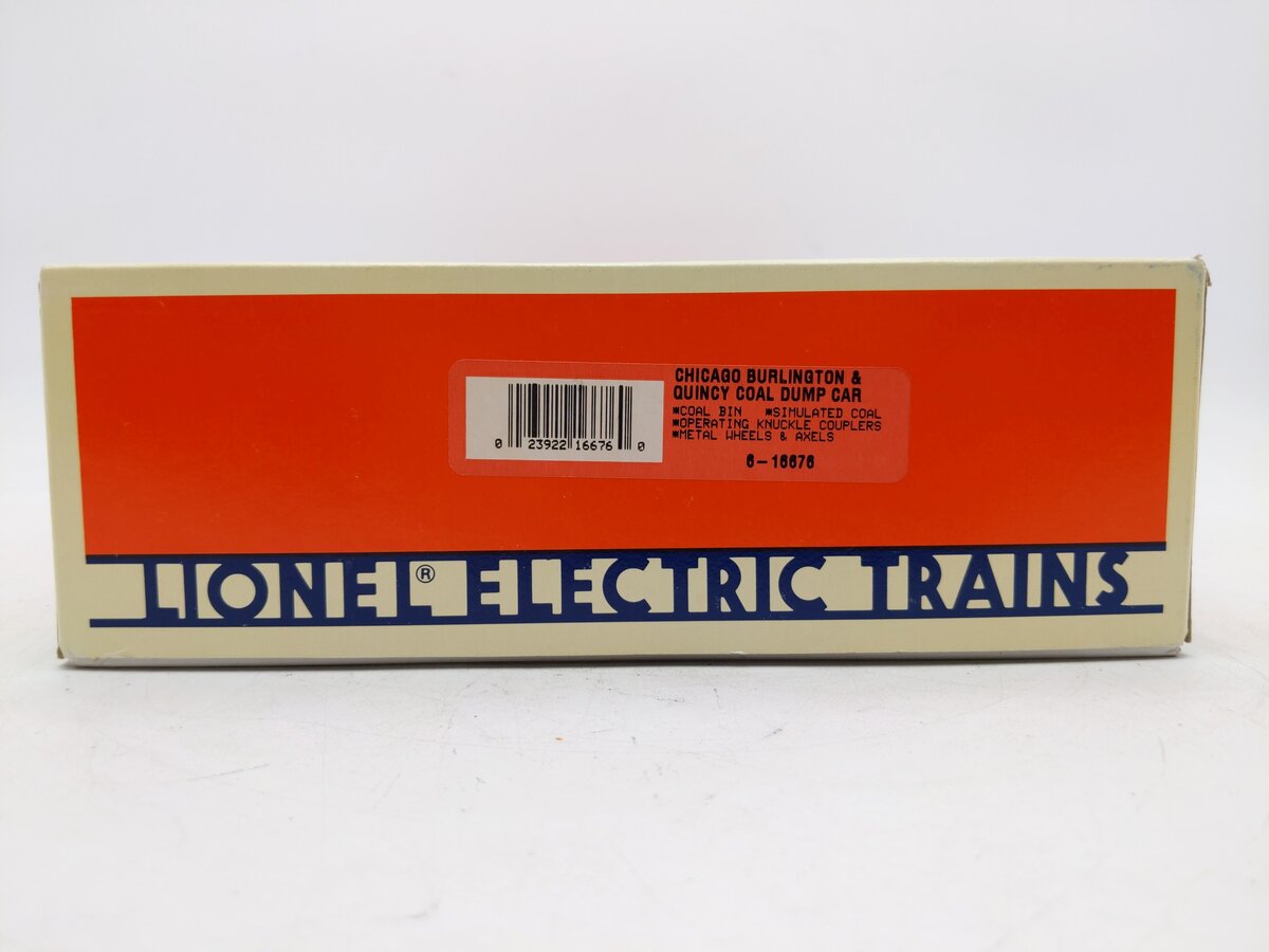 Lionel 6-16676 O Gauge Chicago Burlington & Quincy Coal Dump Car EX/Box