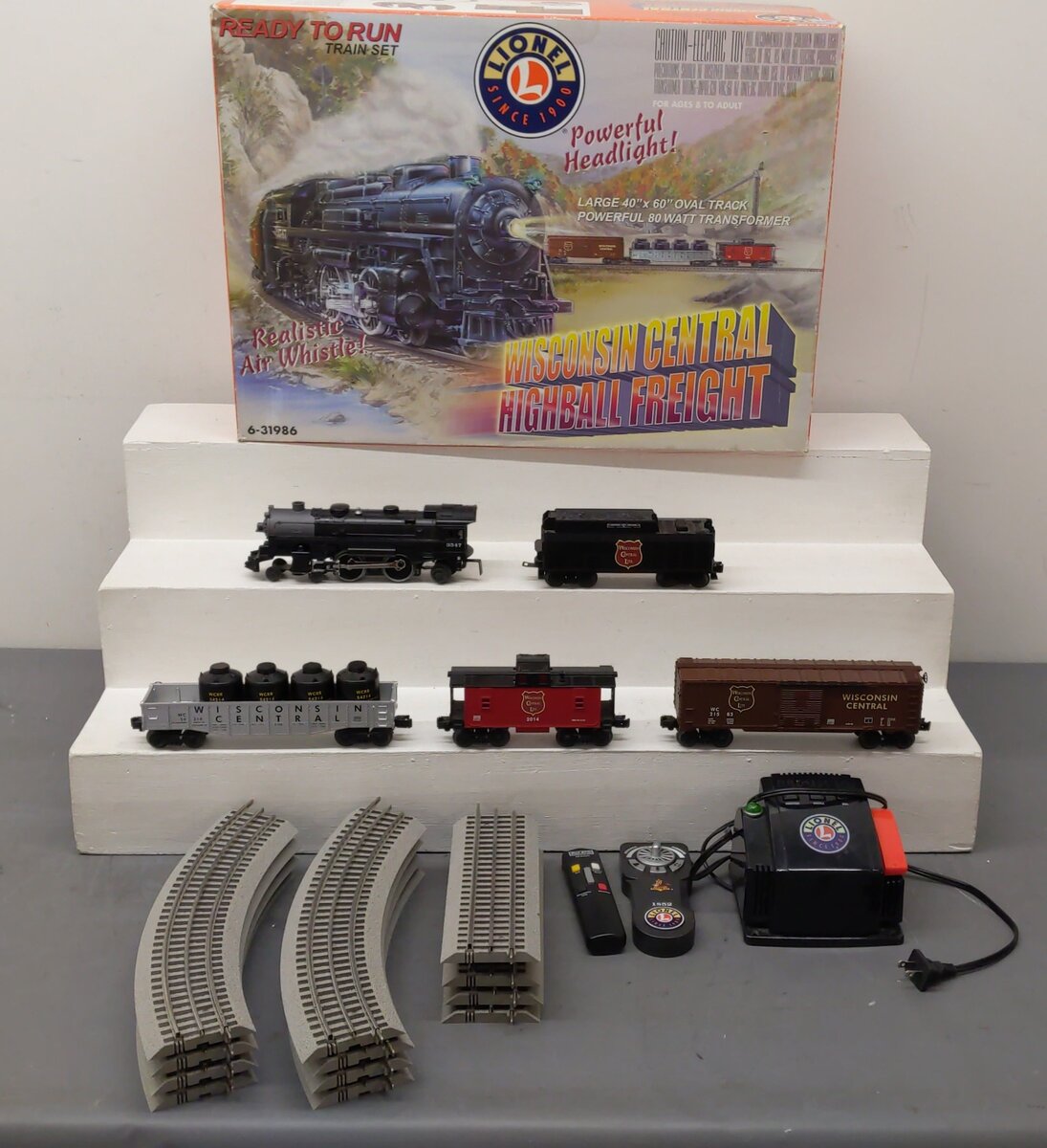 Lionel 6-31986 Wisconsin Central Highball O Gauge Steam Freight Train Set EX/Box