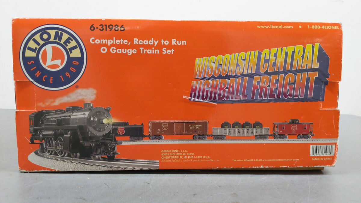 Lionel 6-31986 Wisconsin Central Highball O Gauge Steam Freight Train Set EX/Box