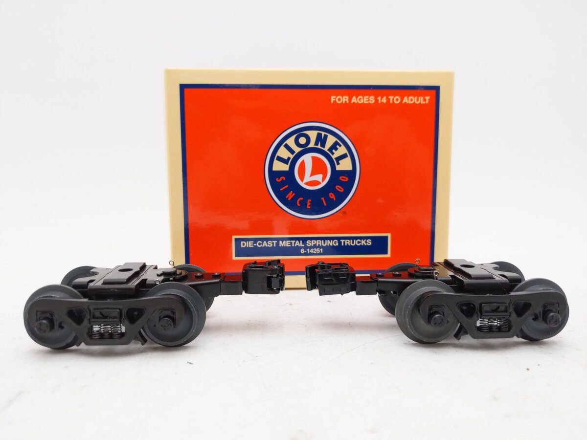 Lionel 6-14251 O Die-Cast Metal Sprung Trucks W/Rotating Bearing Caps (2) EX/Box