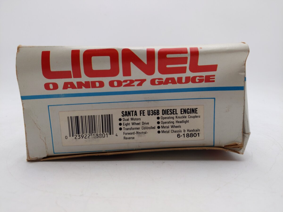 Lionel 6-18801 O Santa Fe U36B Powered Diesel Locomotive #8801 VG/Box