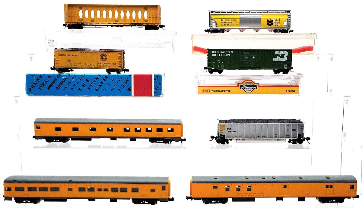 Athearn, Micro-Trains, & Other N Scale Assorted Freight & Passenger Cars [8] EX/Box