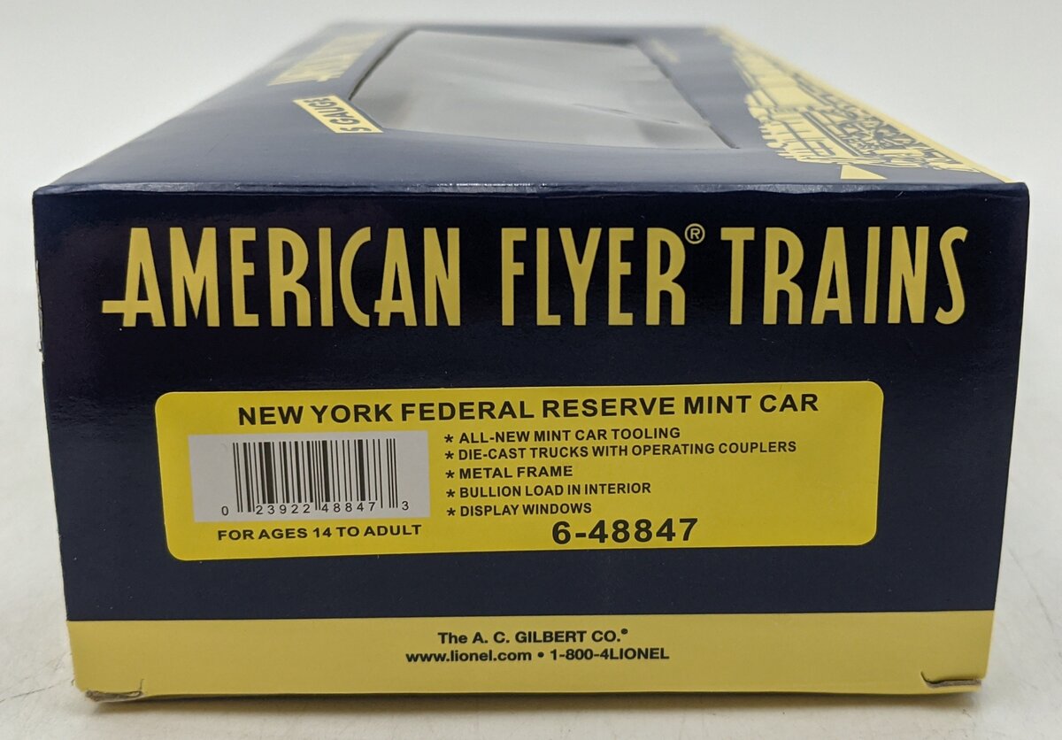 American Flyer 6-48847 S Scale New York Federal Reserve Mint Car NIB